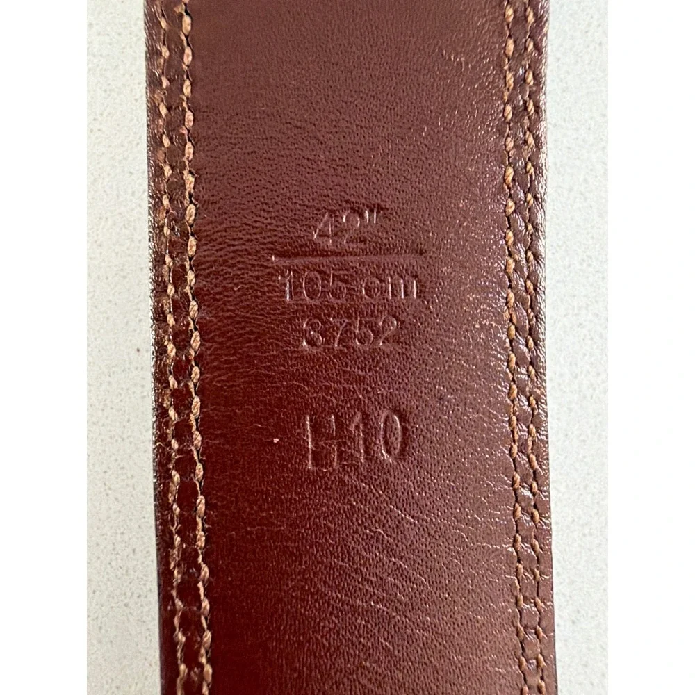 Coach Mens Dark Brown Leather Belt 42 105cm Silver Harness Buckle 8752 H10